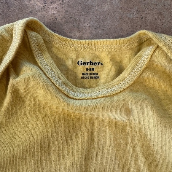 Gerber Infant Bodysuit Collection - Light Blue, Coral, Mustard, Peach,Size 6-9M - Picture 8 of 10